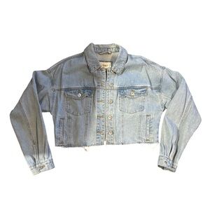 Light blue denim cropped jacket